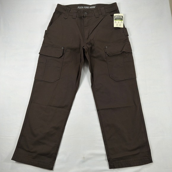 Duluth Trading Co DuluthFlex Fire Hose Relaxed Fit Cargo Work Pants 35x30 Brown